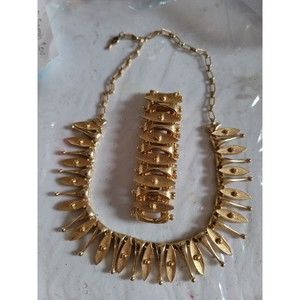 VTG 1962 Sarah Cov. Egyptian Temptress Set/ 16 In Adj.,  6 1/2 In Bracelet